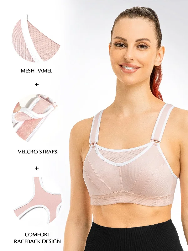 Bralettes for a trendy and comfortable alternative High Impact Velcro Straps Racerback Sports Bra Pink Bralettes for a trendy and comfortable alternative High Impact Velcro Straps Racerback Sports Bra Pink
