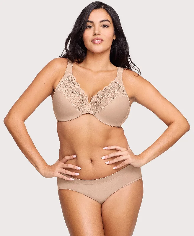 Bra with a lace - lined cup for a feminine and elegant look Low Cut WonderWire Lace Bra Cafe Bra with a lace - lined cup for a feminine and elegant look Low Cut WonderWire Lace Bra Cafe