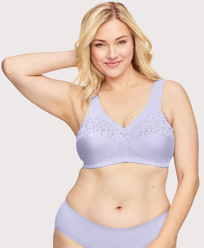 Bra with a lace - trim for an elegant and delicate touch MagicLift Cotton Support Bra Lilac Bra with a lace - trim for an elegant and delicate touch MagicLift Cotton Support Bra Lilac