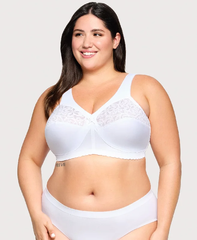 Bra with moisture - wicking lining for sweaty situations MagicLift Cotton Support Bra White Bra with moisture - wicking lining for sweaty situations MagicLift Cotton Support Bra White
