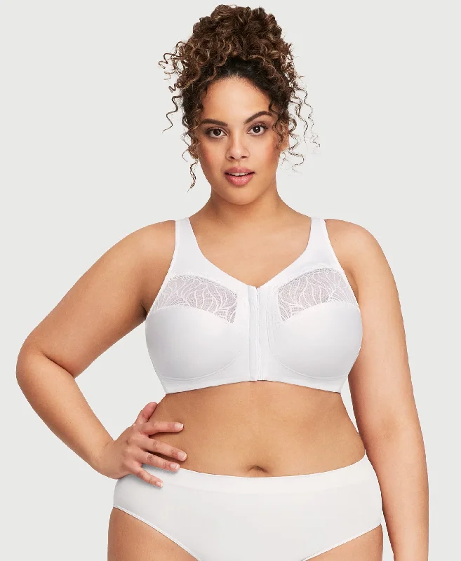 Bra with a polyester - lined cup for durability and moisture - wicking MagicLift Front-Closure Natural Shape Bra White Bra with a polyester - lined cup for durability and moisture - wicking MagicLift Front-Closure Natural Shape Bra White