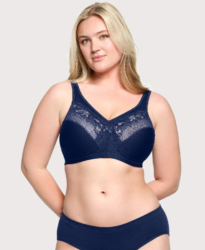 Bra with a racerback design for better mobility​ MagicLift Minimizer Bra Blue
