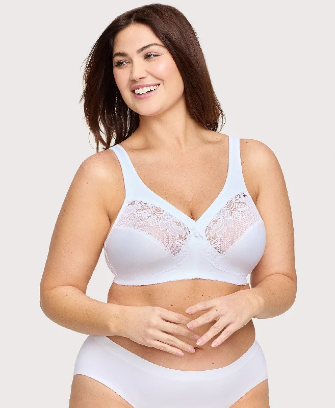 Bra with a built - in underwire for enhanced support​ MagicLift Minimizer Bra White