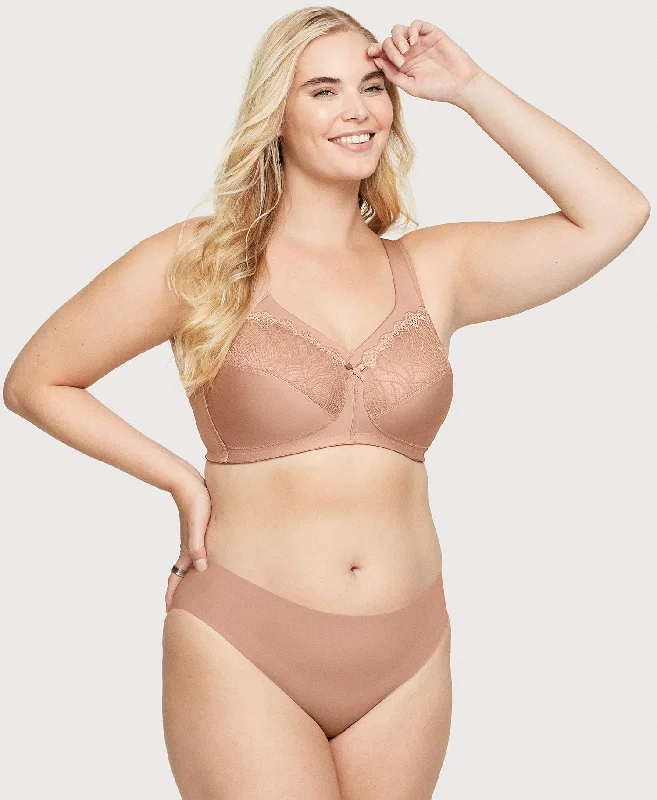Bra with a polyester - lined cup for durability and moisture - wicking​ MagicLift Natural Shape Support Bra Cappuccino