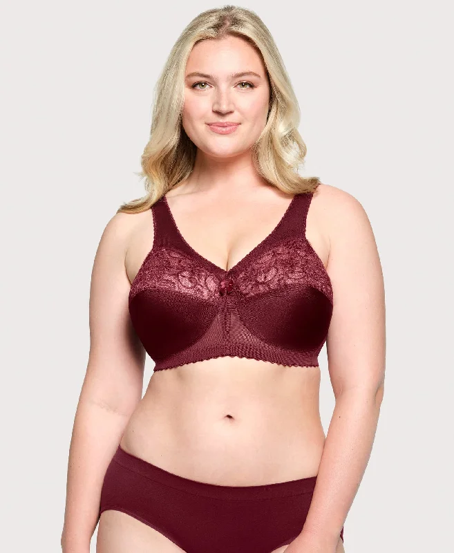 Cotton bras known for breathability and softness MagicLift Original Support Bra Burgundy Cotton bras known for breathability and softness MagicLift Original Support Bra Burgundy