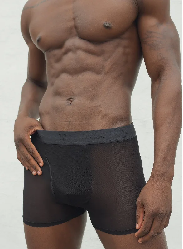 Bra with a plus - size long - line design for a slimming effect Men's Mesh Boxer Brief Bra with a plus - size long - line design for a slimming effect Men's Mesh Boxer Brief