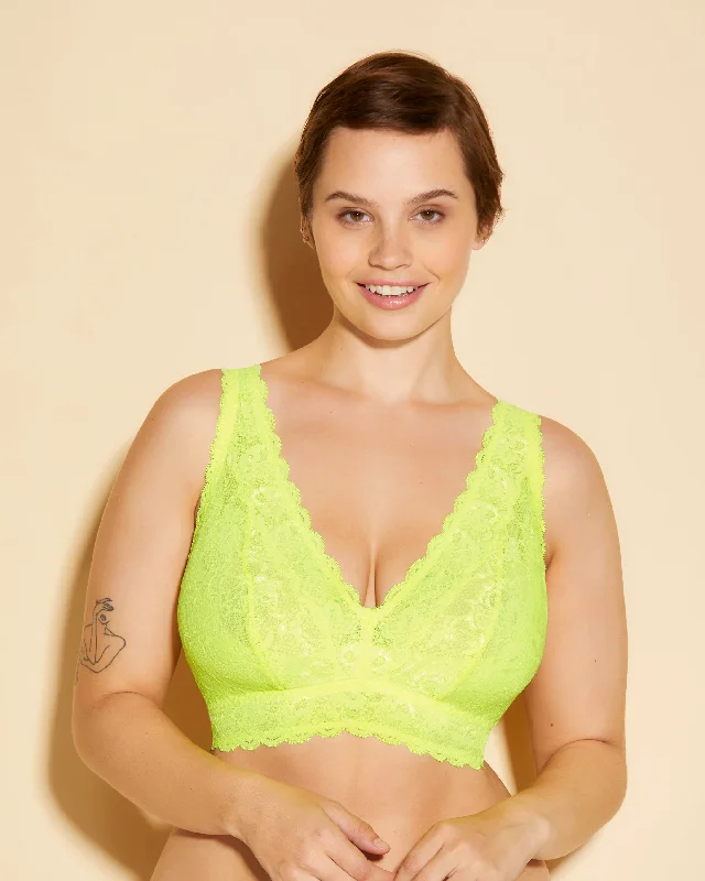 Women's bras made of breathable meshBralette Super Curvy A Corpetto Con Scollatura A V