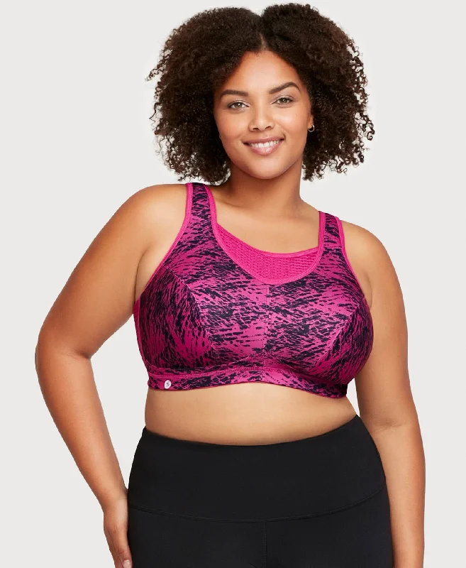 Push - up bras to add cleavage and lift No-Bounce Camisole Elite Sports Bra Fuchsia Print Push - up bras to add cleavage and lift No-Bounce Camisole Elite Sports Bra Fuchsia Print