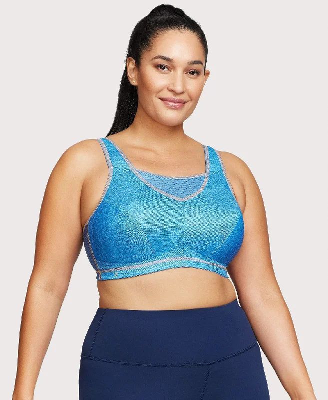 Bra with a reversible design for double the style options No-Bounce Camisole Elite Sports Bra Light Denim Bra with a reversible design for double the style options No-Bounce Camisole Elite Sports Bra Light Denim