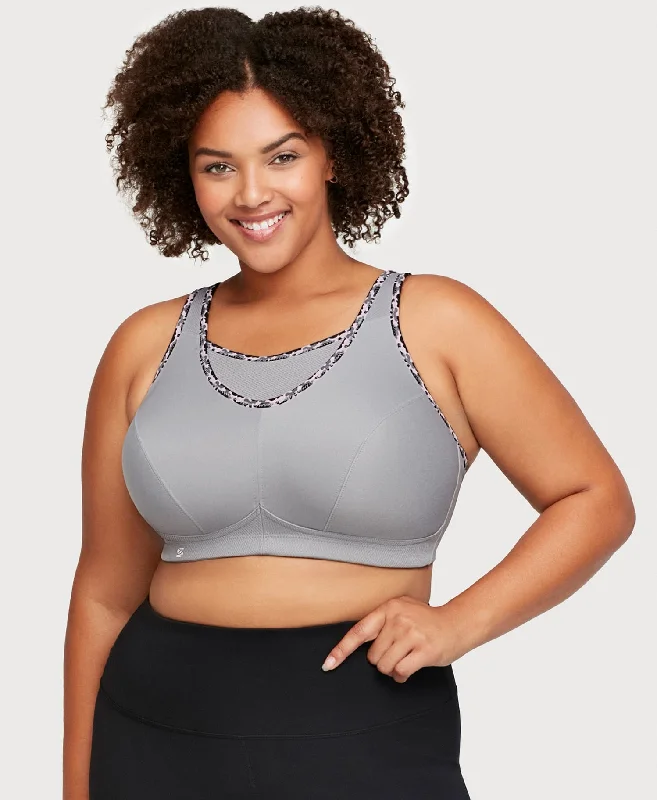Bra with a memory foam cup for a customized fit No-Bounce Camisole Sports Bra Soft Gray Bra with a memory foam cup for a customized fit No-Bounce Camisole Sports Bra Soft Gray