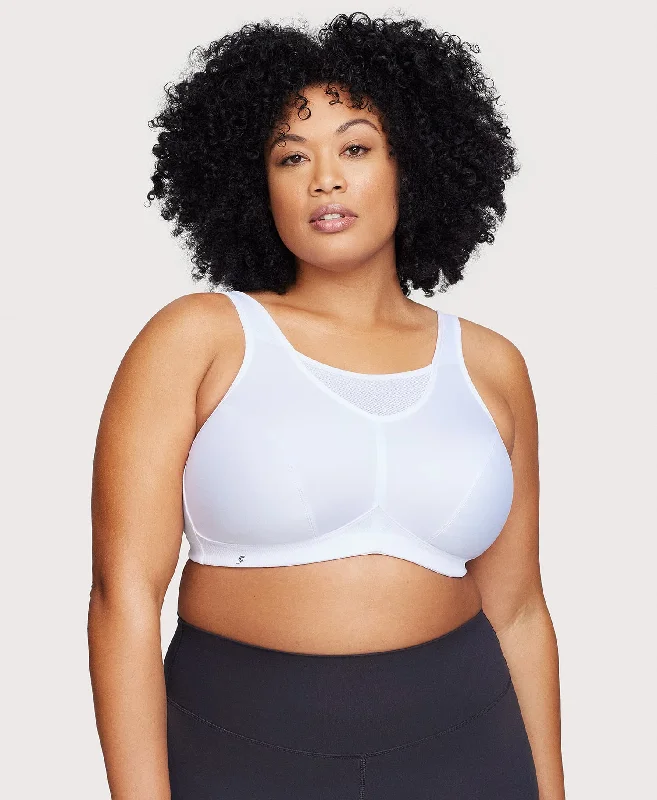 Bra with a moisture - wicking memory foam cup for sweaty conditions No-Bounce Camisole Sports Bra White Bra with a moisture - wicking memory foam cup for sweaty conditions No-Bounce Camisole Sports Bra White