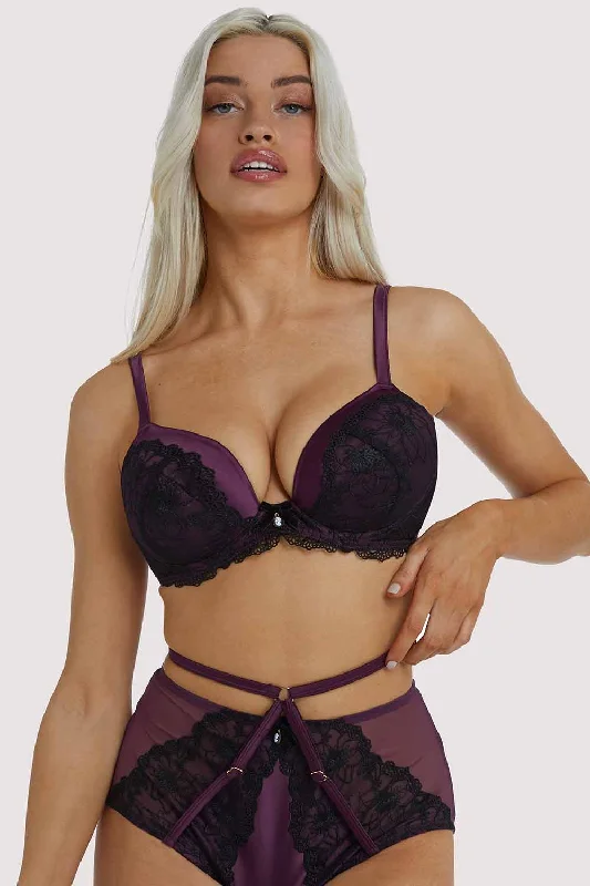 Bra with a mesh - lined cup for better breathability​ Muriel Purple Plunge Bra