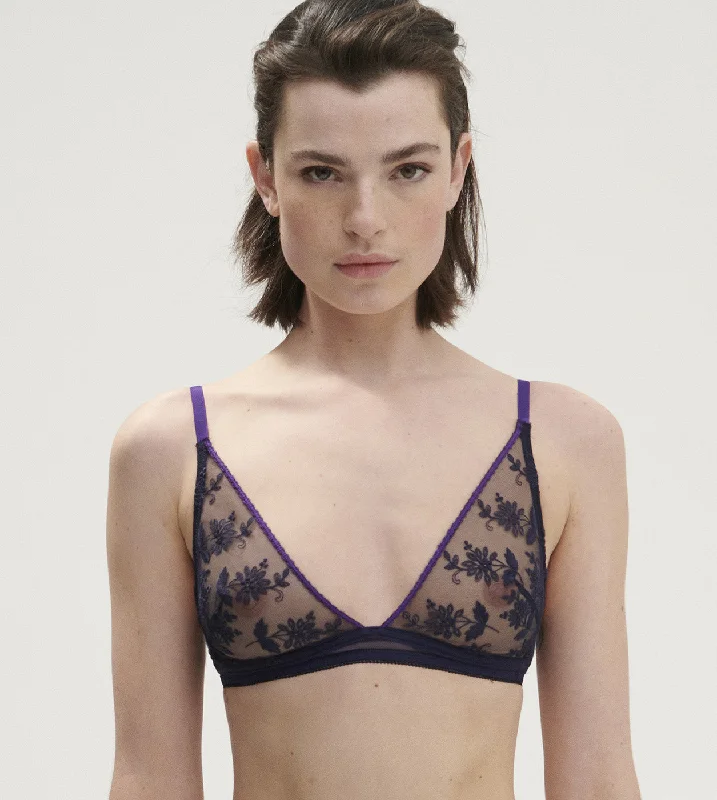 Women's bras with a satin finishSimone Perele - Adele Soft Cup Triangle Bra | Midnight Women's bras with a satin finishSimone Perele - Adele Soft Cup Triangle Bra | Midnight