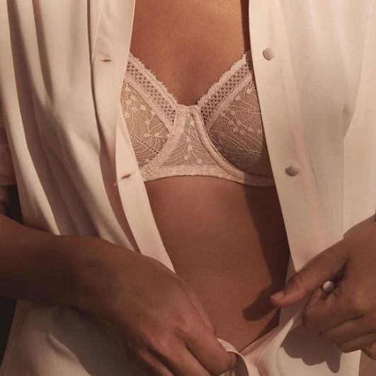 Women's nursing bras with easy - access clipsSimone Perele Comete Molded Lace Full Cup Bra in Pink Sand 12S324 Women's nursing bras with easy - access clipsSimone Perele Comete Molded Lace Full Cup Bra in Pink Sand 12S324