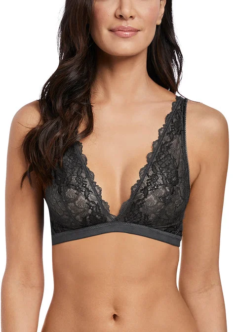 Women's bras with wide shoulder straps for supportWacoal Lace Perfection Bralette, Charcoal Women's bras with wide shoulder straps for supportWacoal Lace Perfection Bralette, Charcoal