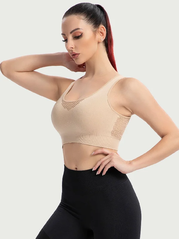 Bra with a breathable lining for a cool feel Longline WirefreeWorkout Tank Tops Nude Bra with a breathable lining for a cool feel Longline WirefreeWorkout Tank Tops Nude