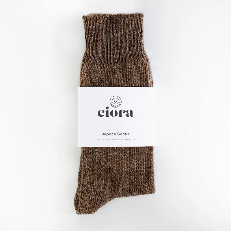 Alpaca Everyday Socks - Natural Undyed Brown