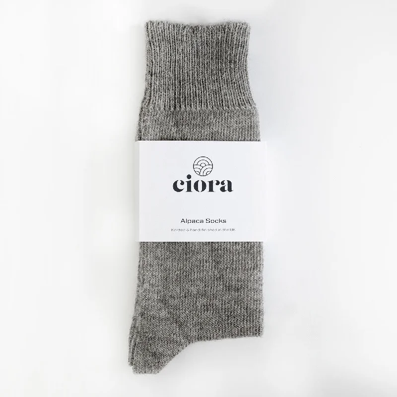 Alpaca Everyday Socks - Natural Undyed Grey