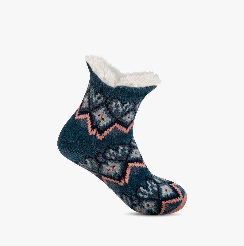 CHENILLE CROP KNITTED SLIPPER SOCKS Womens Socks Multi