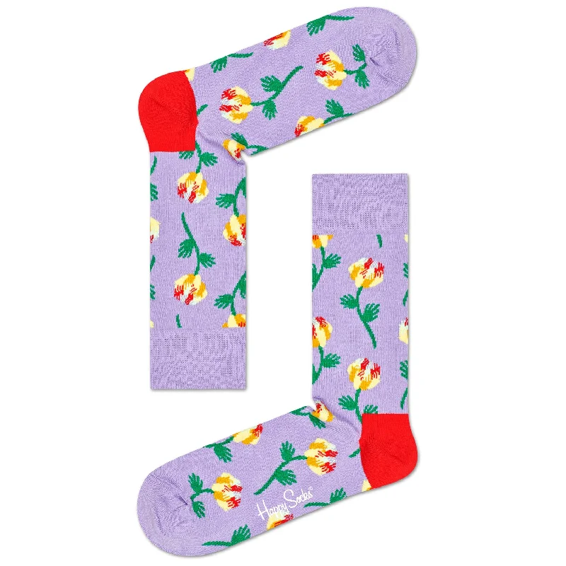 Women's silk - lined socks for a luxurious feelHappy Socks Women's Crew Socks - Hand Flower Women's silk - lined socks for a luxurious feelHappy Socks Women's Crew Socks - Hand Flower