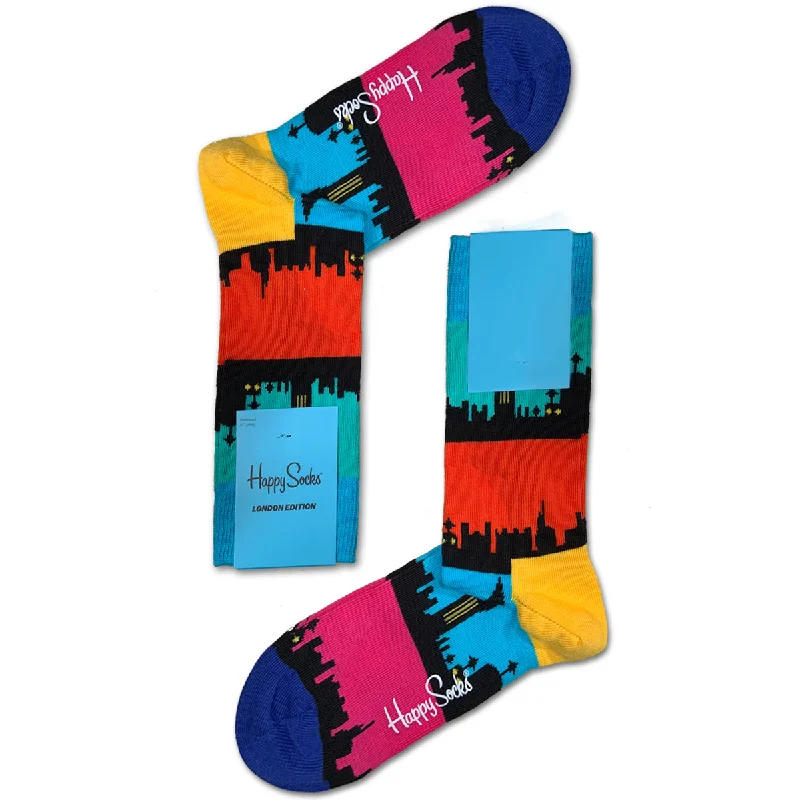 Women's satin - trimmed socks for a touch of eleganceHappy Socks Women's Crew Socks - London Edition Skyline Women's satin - trimmed socks for a touch of eleganceHappy Socks Women's Crew Socks - London Edition Skyline