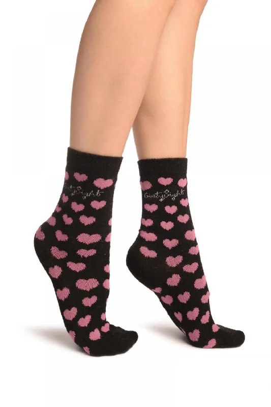 Women's microfiber socks for a lightweight optionHearts On Black Angora Ankle High Socks Women's microfiber socks for a lightweight optionHearts On Black Angora Ankle High Socks