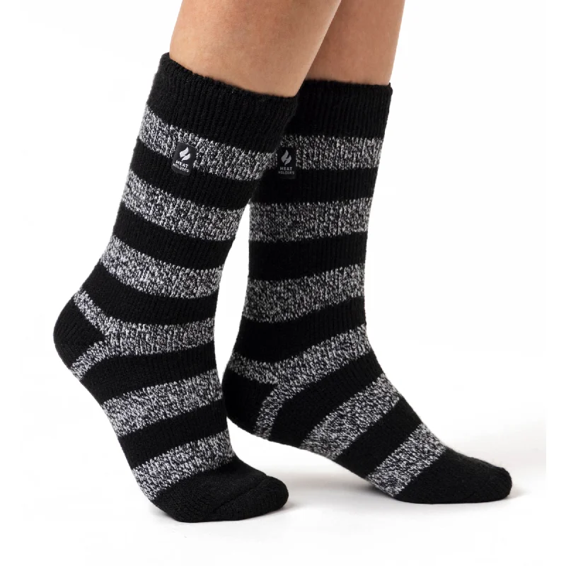 Women's cushioned sole socks for shock absorptionLadies Original Tuscany Chunky Stripe Socks - Black & White Women's cushioned sole socks for shock absorptionLadies Original Tuscany Chunky Stripe Socks - Black & White