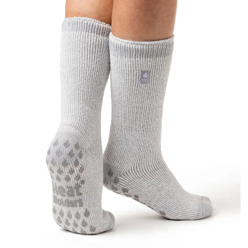Women's leather - look socks for an edgy styleLadies Original Florence Slipper Socks - Silver & Grey Women's leather - look socks for an edgy styleLadies Original Florence Slipper Socks - Silver & Grey