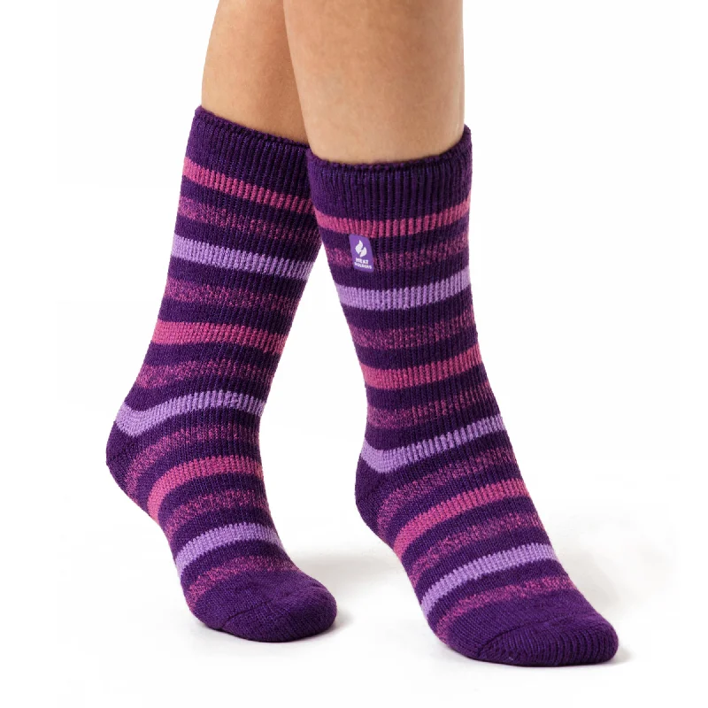 Women's nylon - reinforced socks for durabilityLadies Original Rosebud Stripe Socks - Purple Women's nylon - reinforced socks for durabilityLadies Original Rosebud Stripe Socks - Purple