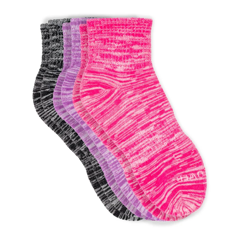 Women's no - show socks with a floral motif3-Pack Ladies Lightweight Fashion Quarter Socks Women's no - show socks with a floral motif3-Pack Ladies Lightweight Fashion Quarter Socks