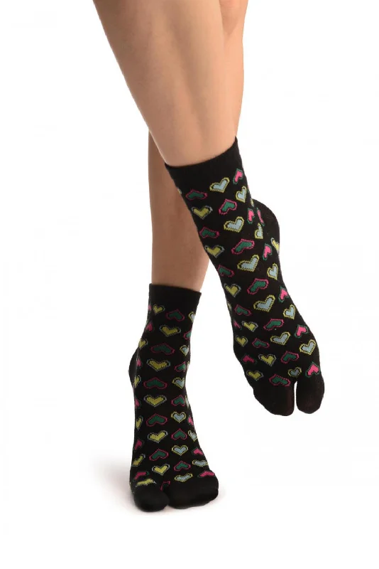 Women's adjustable - fit socks for a customized feelLittle Hearts On Black Japanese Ankle High Socks Women's adjustable - fit socks for a customized feelLittle Hearts On Black Japanese Ankle High Socks