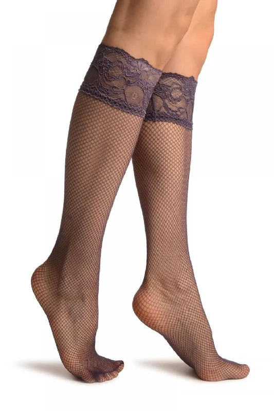 Women's adjustable - fit socks for a customized feelPurple Fishnet With Silicon Lace Socks Knee High Women's adjustable - fit socks for a customized feelPurple Fishnet With Silicon Lace Socks Knee High