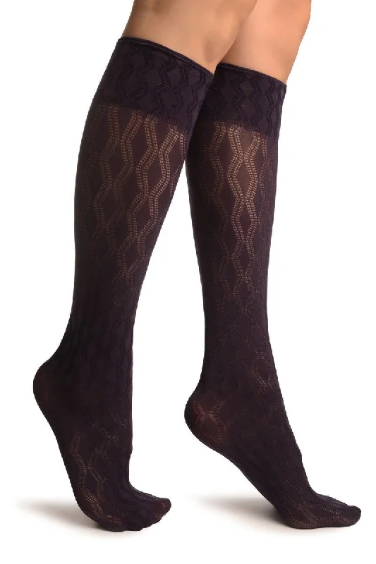 Women's argyle - patterned thigh - high socksPurple With Double Rhomb Socks Knee High Women's argyle - patterned thigh - high socksPurple With Double Rhomb Socks Knee High