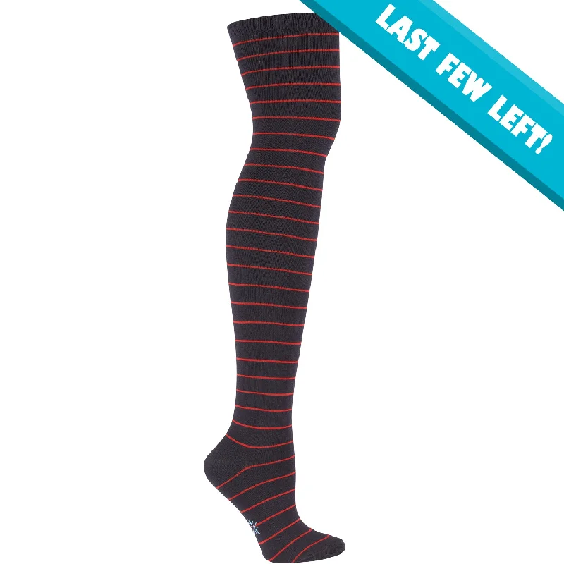 Women's spandex - infused socks for stretchSock It To Me Women's Over the Knee Socks - Navy & Red Striped Women's spandex - infused socks for stretchSock It To Me Women's Over the Knee Socks - Navy & Red Striped