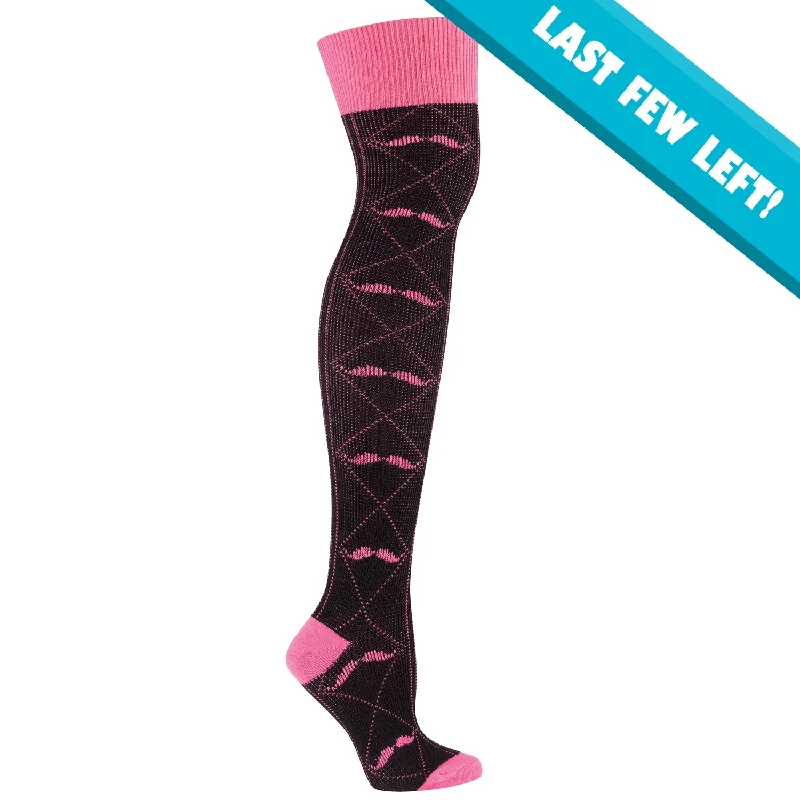 Women's over - the - calf socks with a stripe designSock It To Me Women's Over the Knee Socks - Pink Moustache Women's over - the - calf socks with a stripe designSock It To Me Women's Over the Knee Socks - Pink Moustache