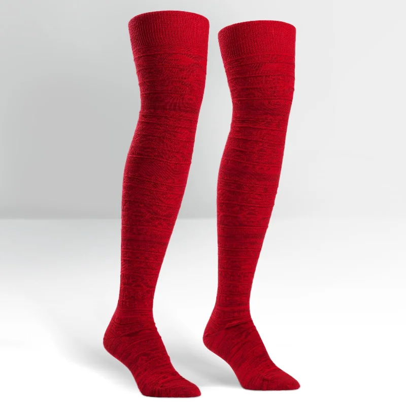 Women's no - show socks with a floral motifSock It To Me Women's Over The Knee Socks - Red Alpine Knit Women's no - show socks with a floral motifSock It To Me Women's Over The Knee Socks - Red Alpine Knit