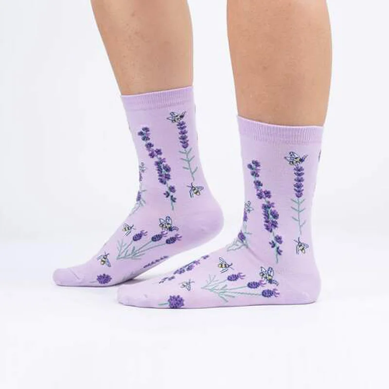Women's knee - high socks with lace trimSock It To Me Women's Crew Socks - Bees & Lavender Women's knee - high socks with lace trimSock It To Me Women's Crew Socks - Bees & Lavender