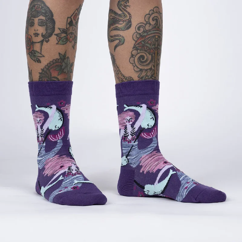 Women's wool - rich socks for winter warmthSock It To Me Women's Crew Socks - Fin Friends Women's wool - rich socks for winter warmthSock It To Me Women's Crew Socks - Fin Friends