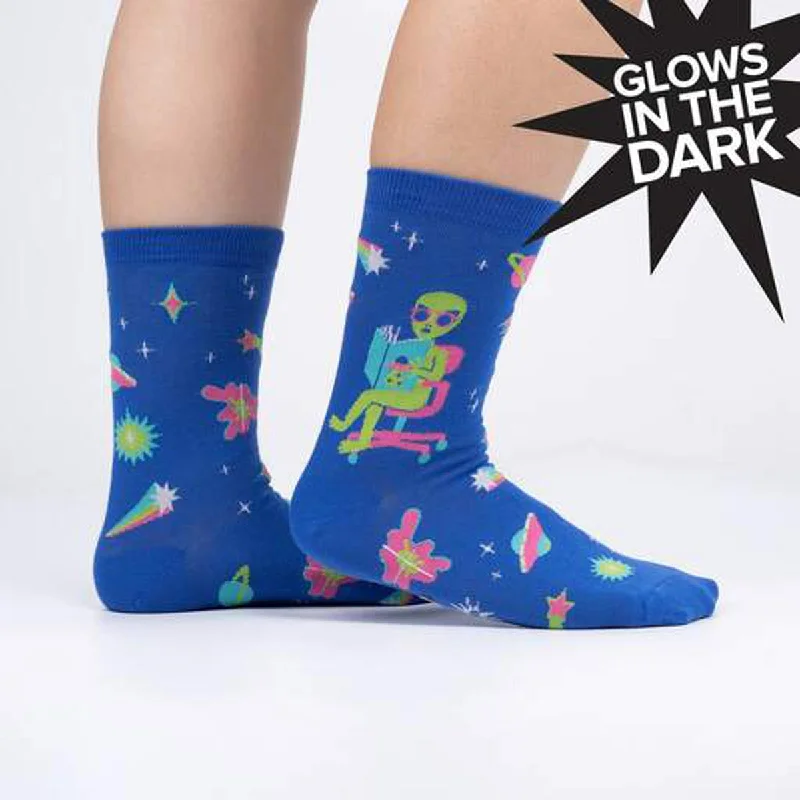 Women's no - show socks with a floral motifSock It To Me Women's Crew Socks - Intergalactic Reading List Women's no - show socks with a floral motifSock It To Me Women's Crew Socks - Intergalactic Reading List