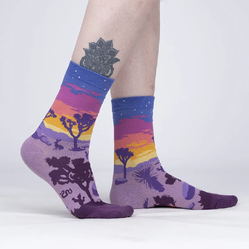 Women's satin - trimmed socks for a touch of eleganceSock It To Me Women's Crew Socks - Joshua Tree National Park Women's satin - trimmed socks for a touch of eleganceSock It To Me Women's Crew Socks - Joshua Tree National Park