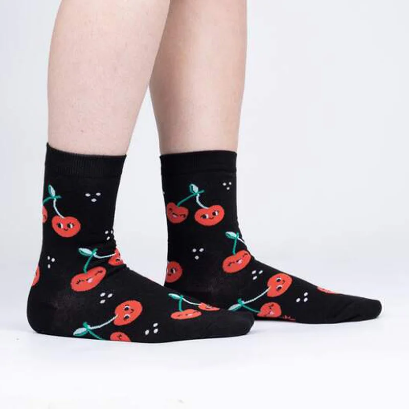 Women's silk - lined socks for a luxurious feelSock It To Me Women's Crew Socks - Mon Cherry Women's silk - lined socks for a luxurious feelSock It To Me Women's Crew Socks - Mon Cherry