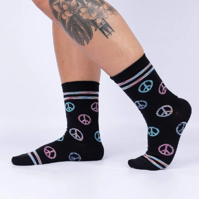 Women's moisture - wicking socks for sportsSock It To Me Women's Crew Socks - Peace of Mind Women's moisture - wicking socks for sportsSock It To Me Women's Crew Socks - Peace of Mind