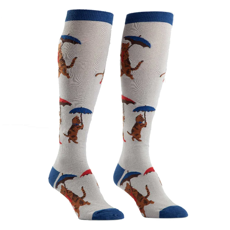 Women's silk - lined socks for a luxurious feelSock It To Me Women's Funky Knee High Socks - It's Raining Cats Women's silk - lined socks for a luxurious feelSock It To Me Women's Funky Knee High Socks - It's Raining Cats