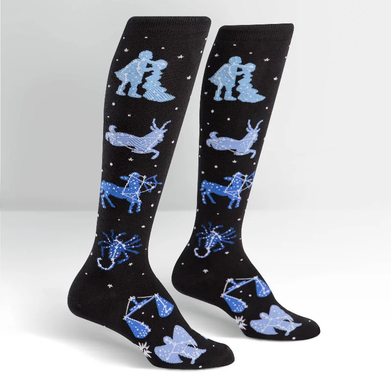 Sock It To Me Women's Funky Knee High Socks - Zodiac