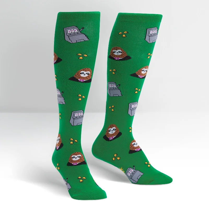 Women's knee - high socks with lace trimSock It To Me Women's Knee High Socks - Sloth Machine Women's knee - high socks with lace trimSock It To Me Women's Knee High Socks - Sloth Machine