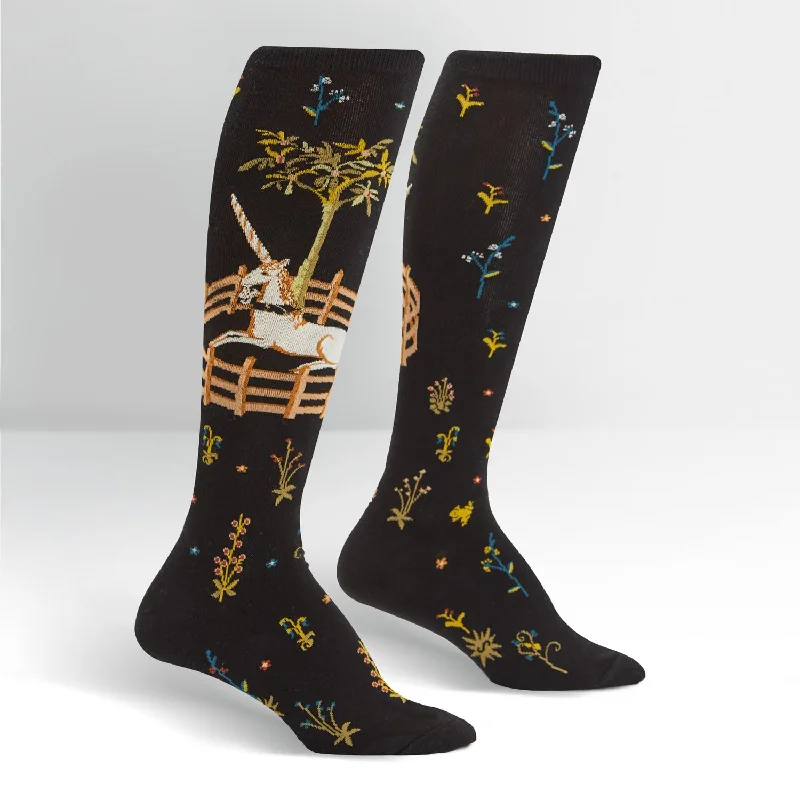 Women's cushioned sole socks for shock absorptionSock It To Me Women's Knee High Socks - Unicorn In Captivity Women's cushioned sole socks for shock absorptionSock It To Me Women's Knee High Socks - Unicorn In Captivity